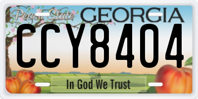 GA license plate CCY8404