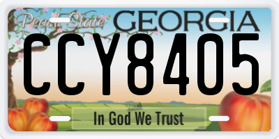 GA license plate CCY8405