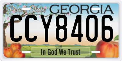 GA license plate CCY8406