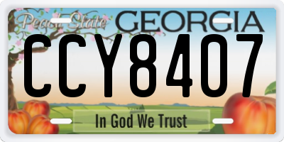 GA license plate CCY8407