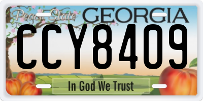 GA license plate CCY8409