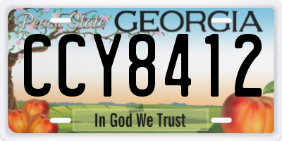 GA license plate CCY8412