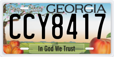 GA license plate CCY8417