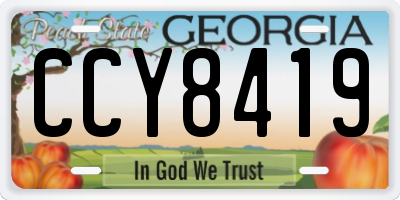 GA license plate CCY8419