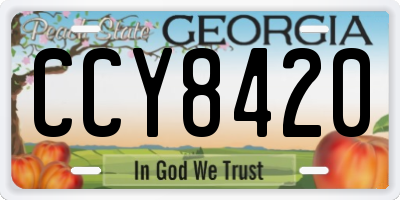 GA license plate CCY8420