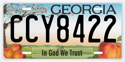 GA license plate CCY8422