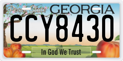 GA license plate CCY8430