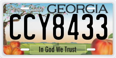 GA license plate CCY8433