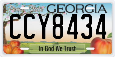GA license plate CCY8434
