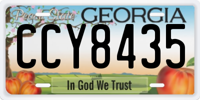 GA license plate CCY8435