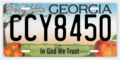 GA license plate CCY8450