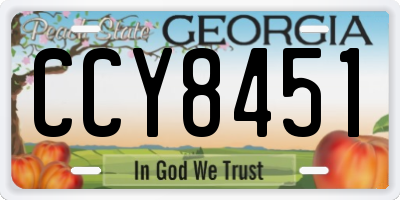 GA license plate CCY8451