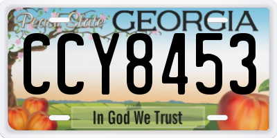 GA license plate CCY8453
