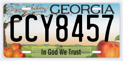 GA license plate CCY8457