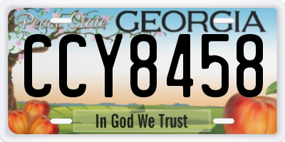 GA license plate CCY8458
