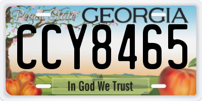 GA license plate CCY8465