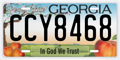 GA license plate CCY8468