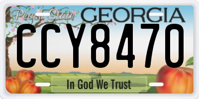 GA license plate CCY8470