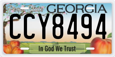 GA license plate CCY8494