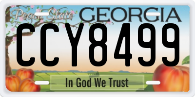 GA license plate CCY8499