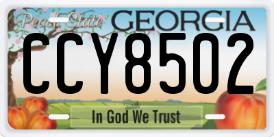GA license plate CCY8502