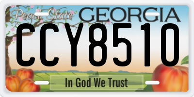 GA license plate CCY8510