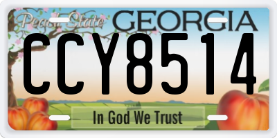 GA license plate CCY8514