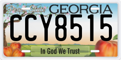 GA license plate CCY8515