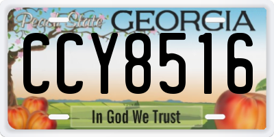 GA license plate CCY8516