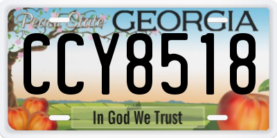 GA license plate CCY8518