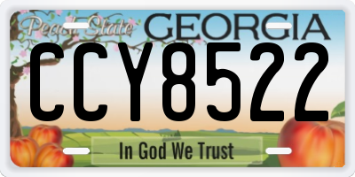 GA license plate CCY8522