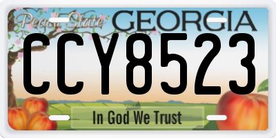 GA license plate CCY8523