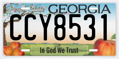 GA license plate CCY8531