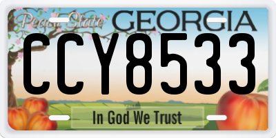 GA license plate CCY8533