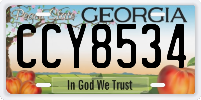 GA license plate CCY8534