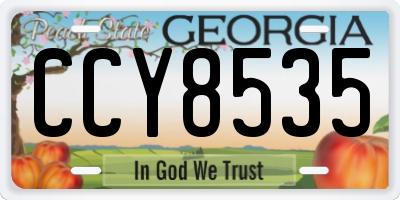 GA license plate CCY8535