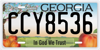 GA license plate CCY8536