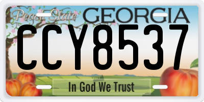 GA license plate CCY8537