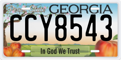 GA license plate CCY8543