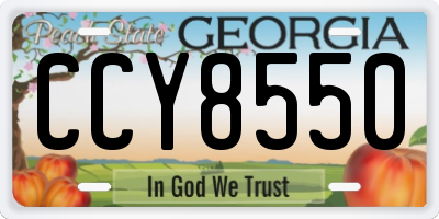 GA license plate CCY8550