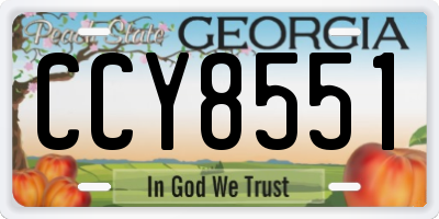 GA license plate CCY8551