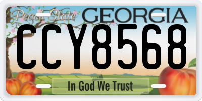 GA license plate CCY8568