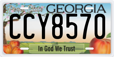 GA license plate CCY8570