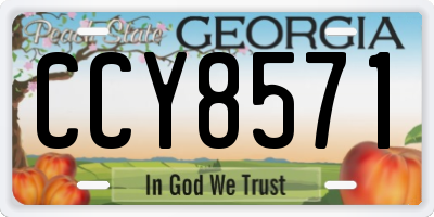 GA license plate CCY8571