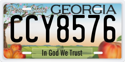 GA license plate CCY8576