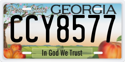 GA license plate CCY8577
