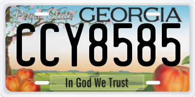 GA license plate CCY8585