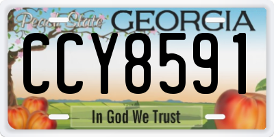 GA license plate CCY8591