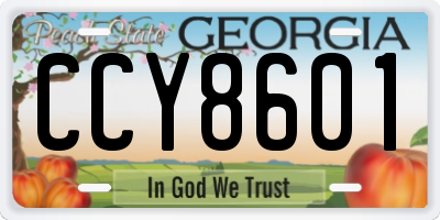 GA license plate CCY8601
