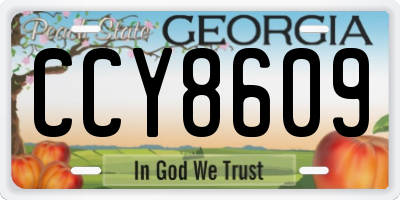 GA license plate CCY8609